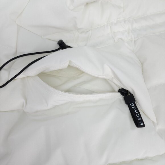 Spyder Womens Size L Puffer Jacker Coat White ProWeb-Wind ThermoWed FlexWeb $199 - Picture 7 of 14